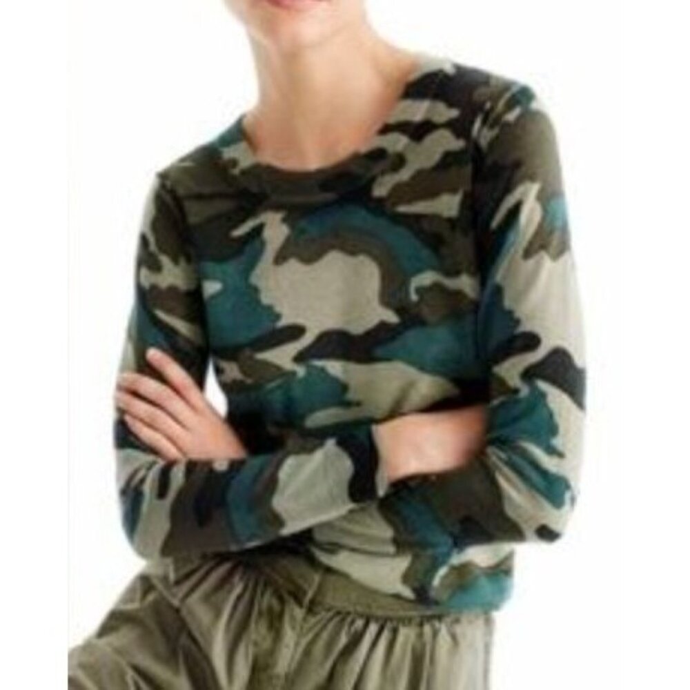 J.CREW camo tippi merino wool sweater size S